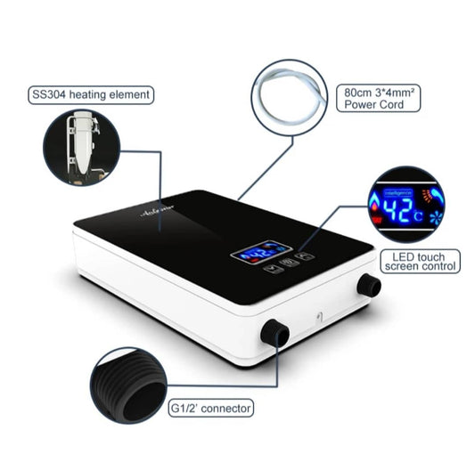 CHAUFFE-EAU INSTANTANÉ MURAL – ÉCRAN LED TACTILE