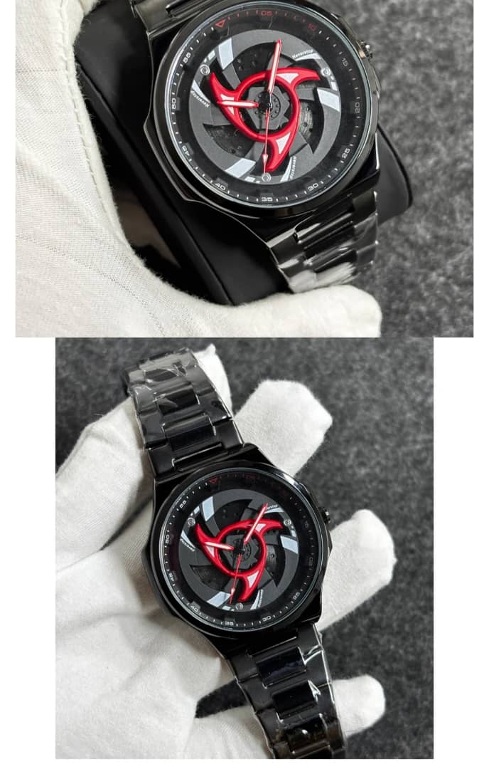 Montre analogique au design créatif à aiguilles rotatives