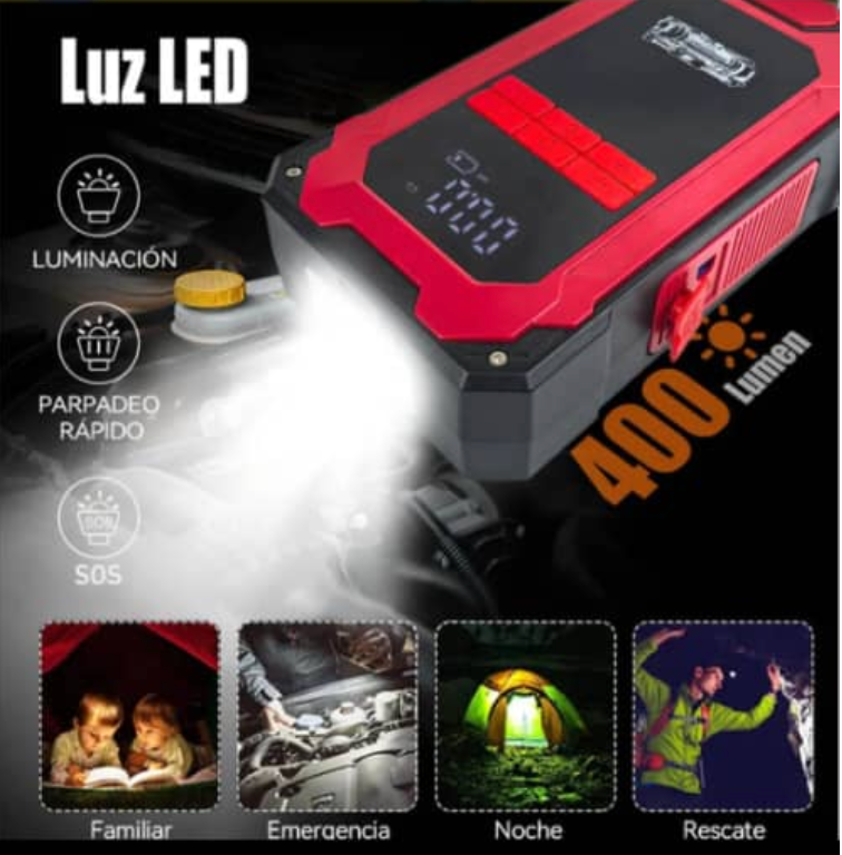 Booster de batterie portable multifonction avec compresseur d’air