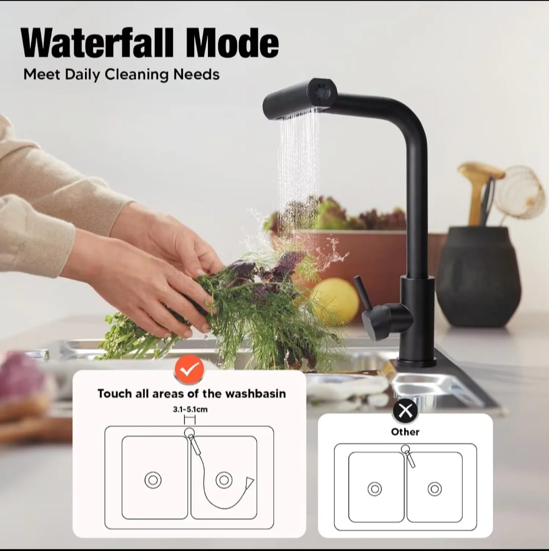 Robinet de cuisine cascade rotatif