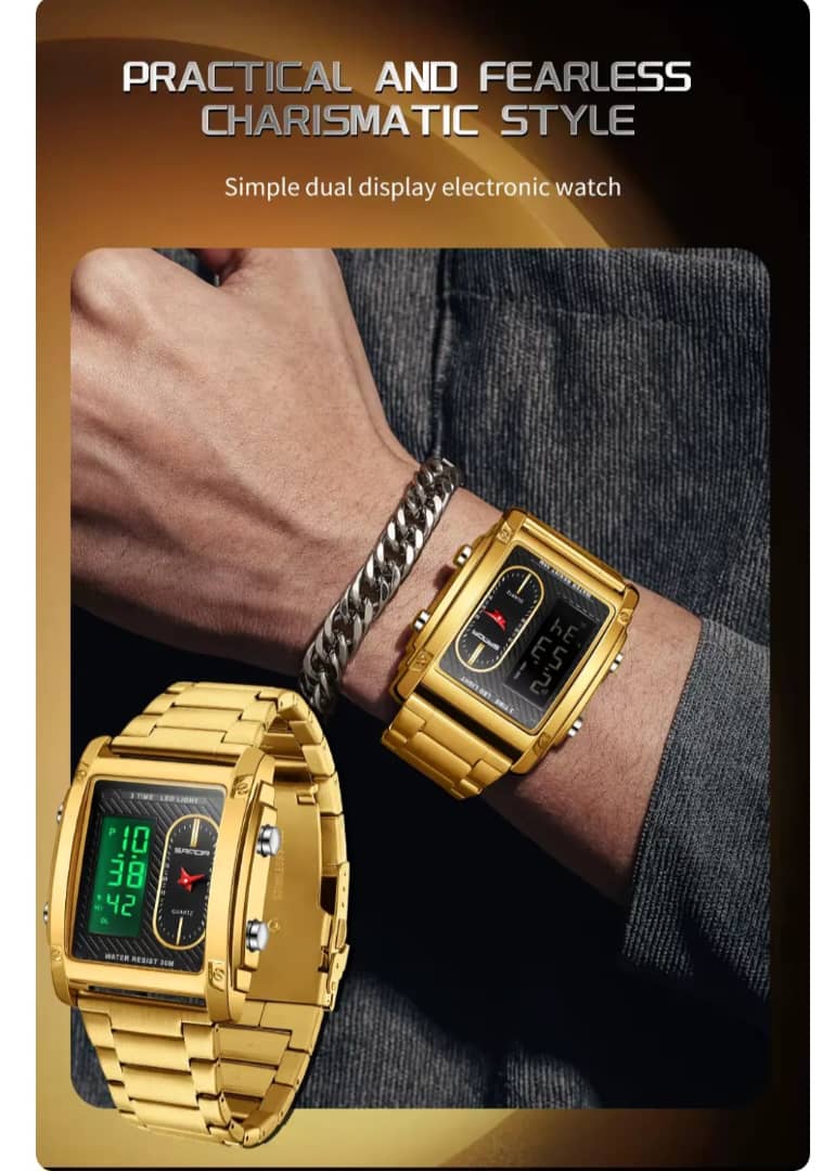 Montre digitale et analogique multifonction