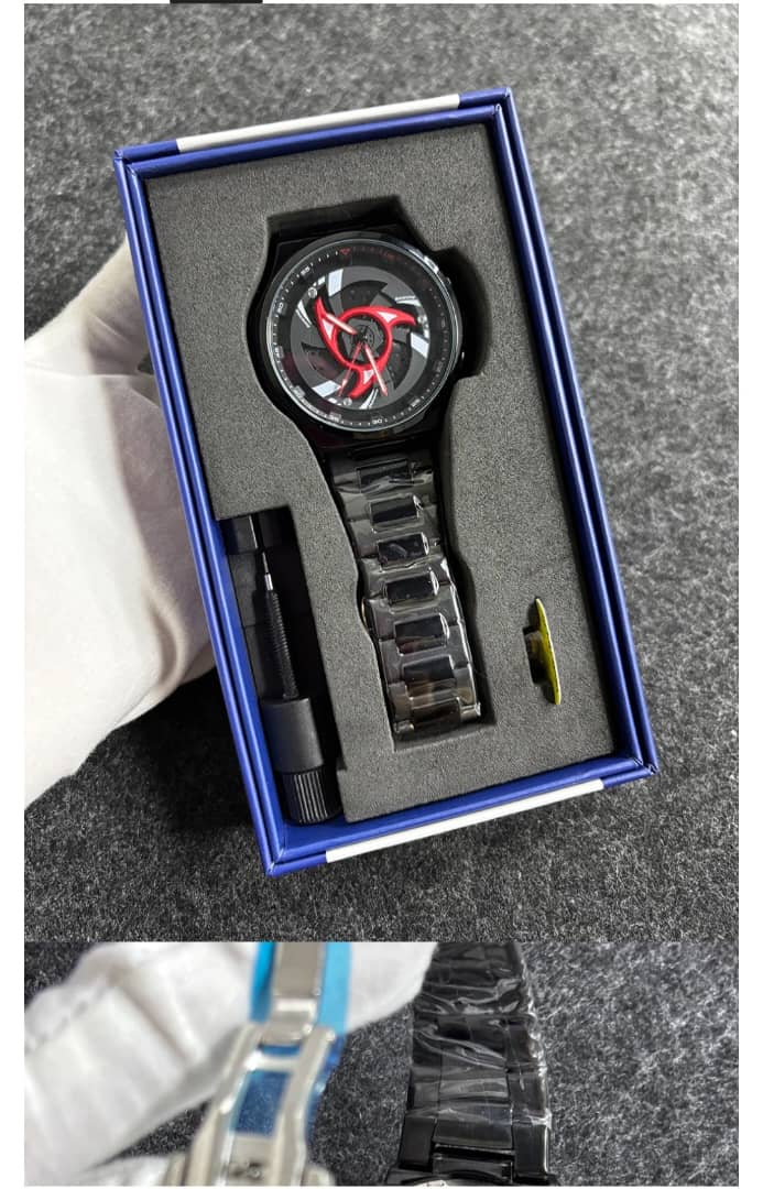 Montre analogique au design créatif à aiguilles rotatives