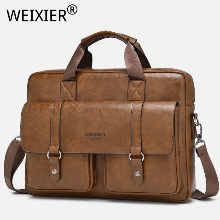 Sac porte-documents WEIXIER en cuir vintage