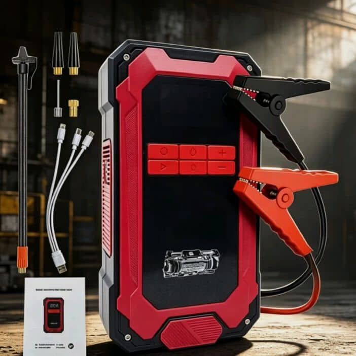 Booster de batterie portable multifonction avec compresseur d’air