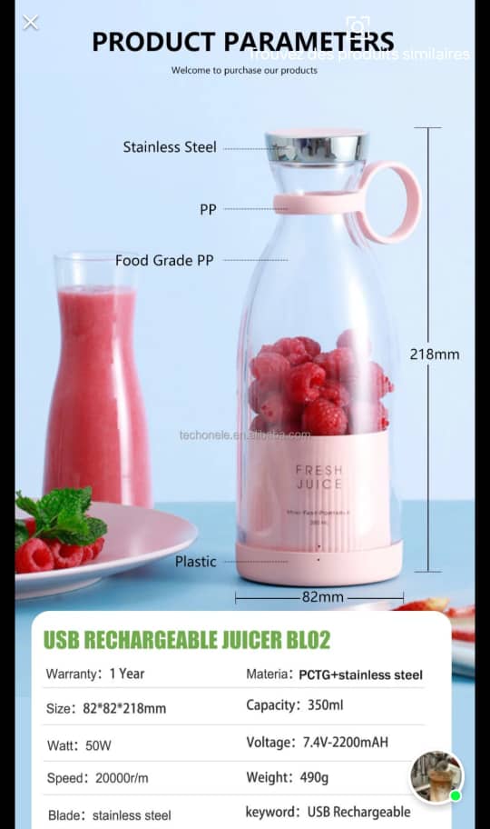 Bouteille à jus portable